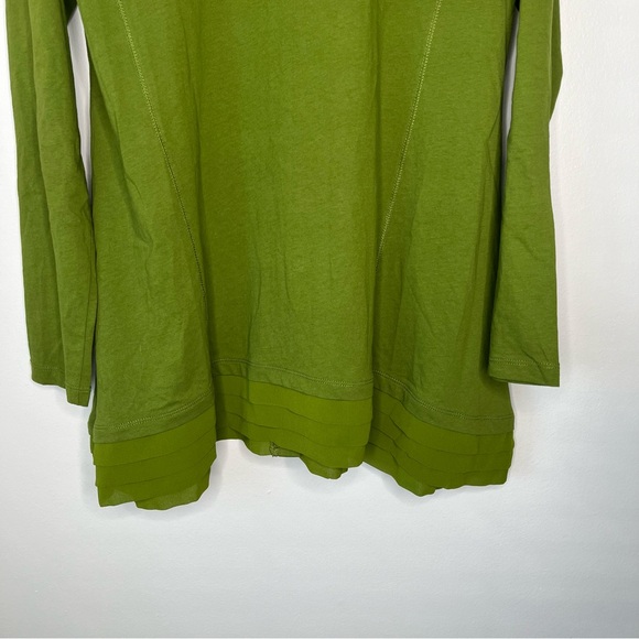 LOGO Lori Goldstein Green Button Front V Neck Tunic with Pockets and Tucks SZ M - Picture 9 of 14